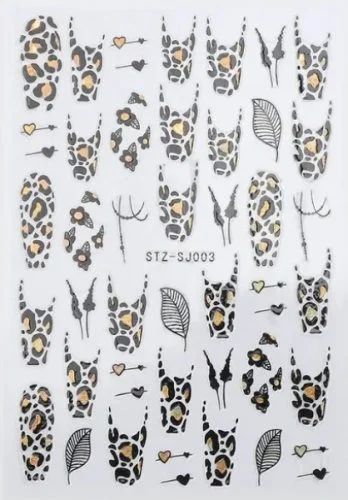 Nagelsticker - Aufkleber selbstklebend - Nail Sticker - Schwarz Gold Metallic Leodesign